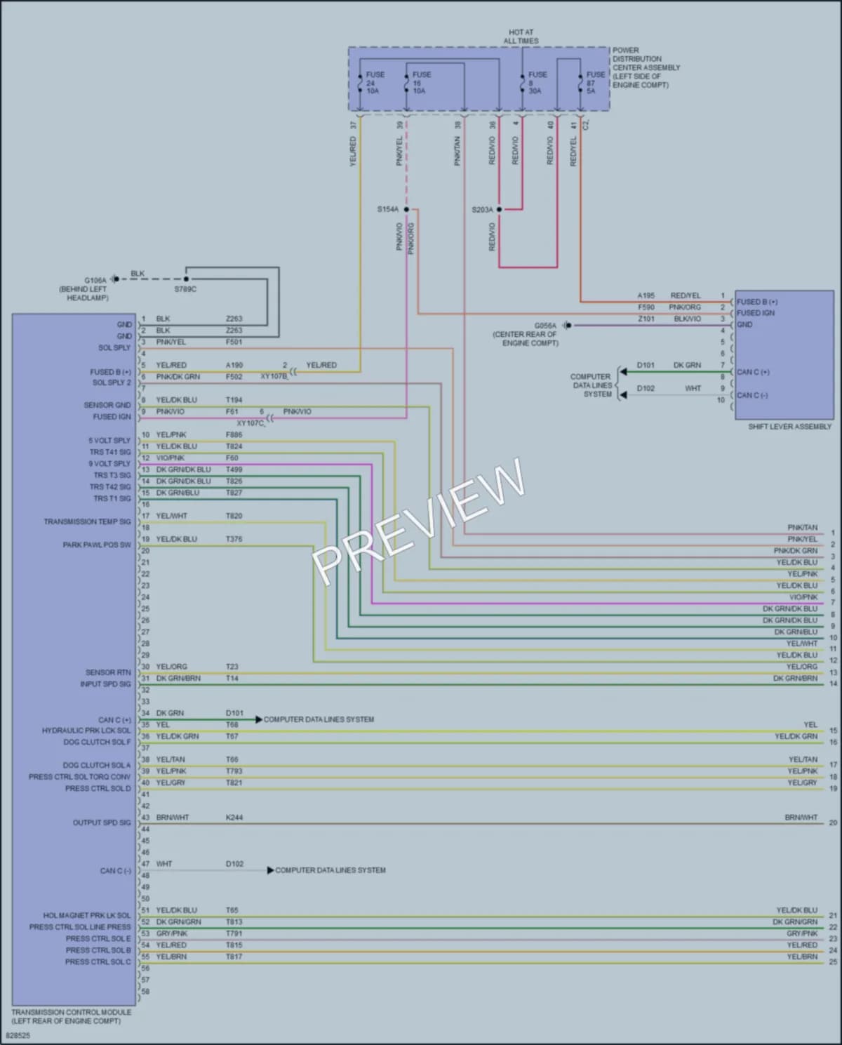2023 Dodge Hornet Transmission wiring diagram preview