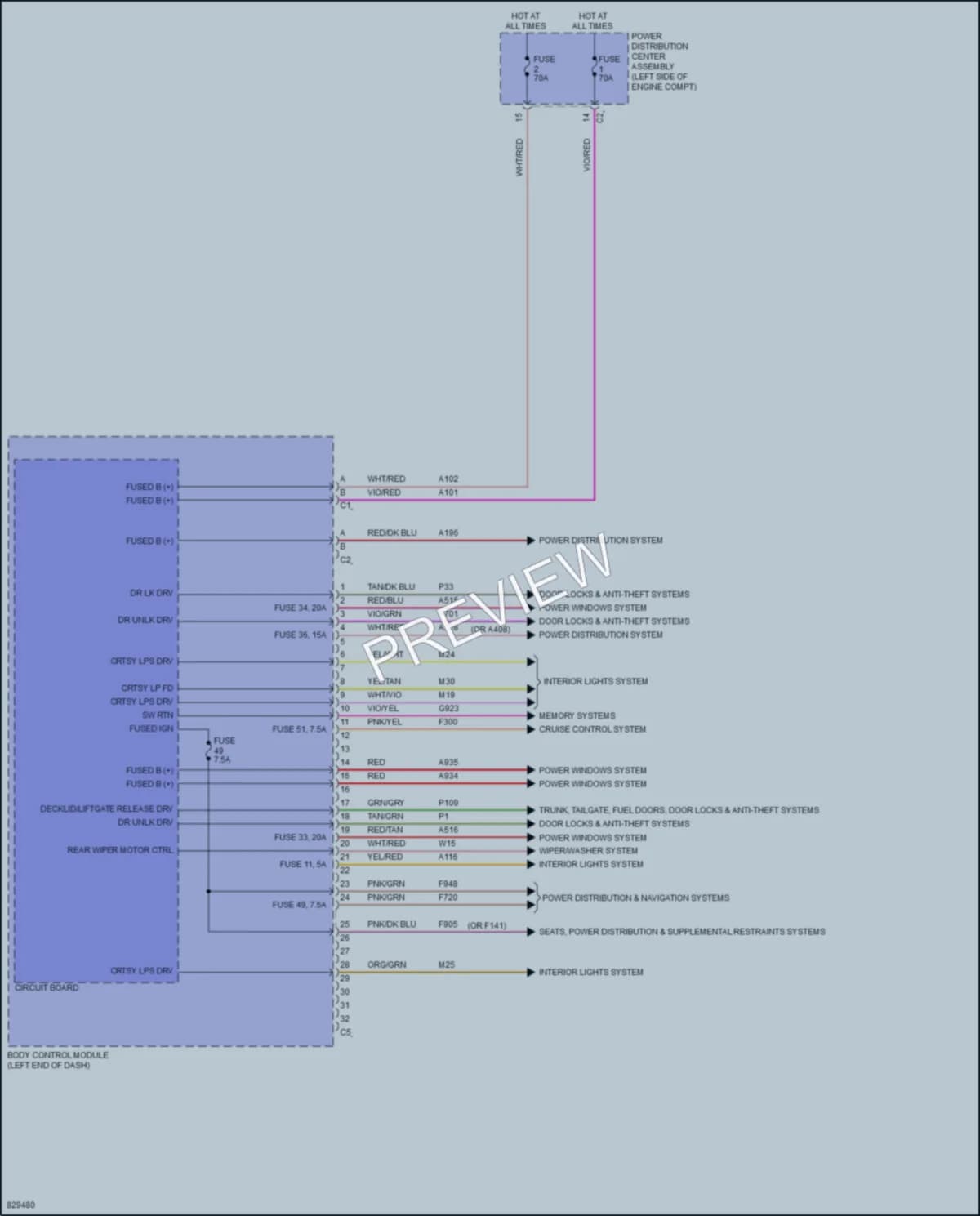 2023 Dodge HornetPlugIn Body Control Modules wiring diagram preview