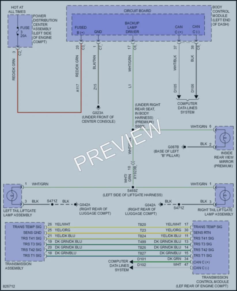 2023 Dodge HornetPlugIn Exterior Lights wiring diagram preview