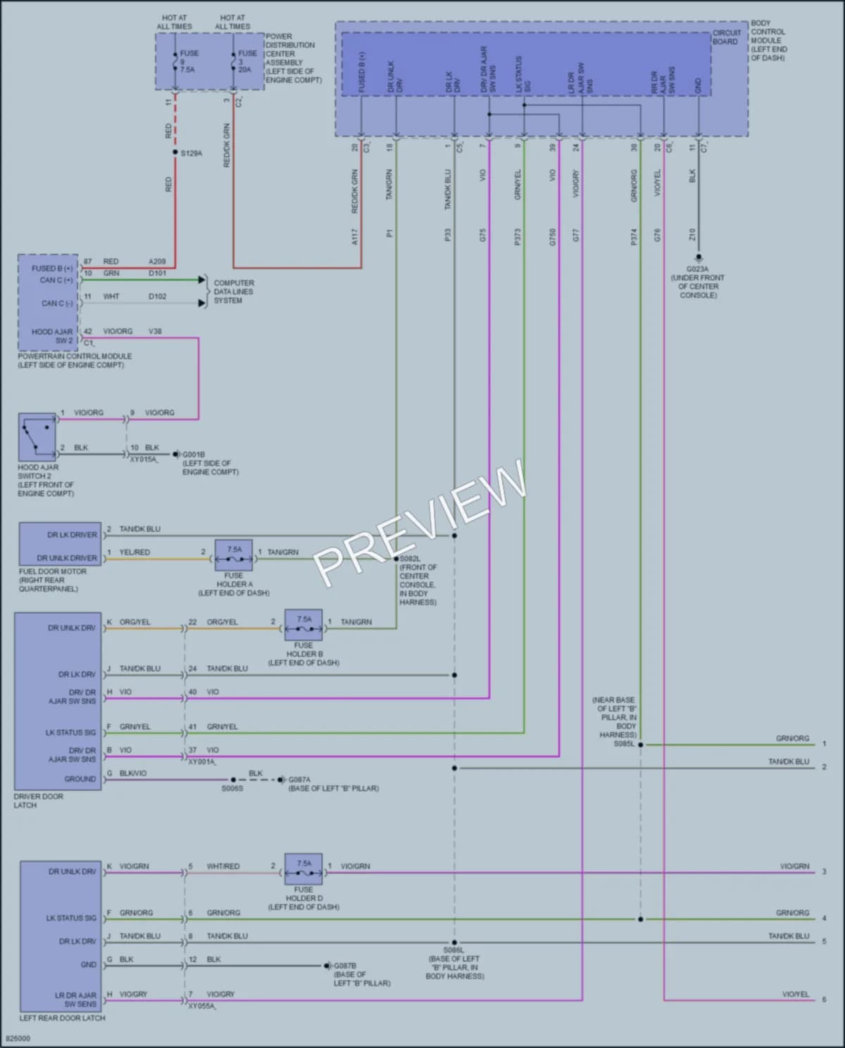 2023 Dodge HornetPlugIn Power Door Locks wiring diagram preview