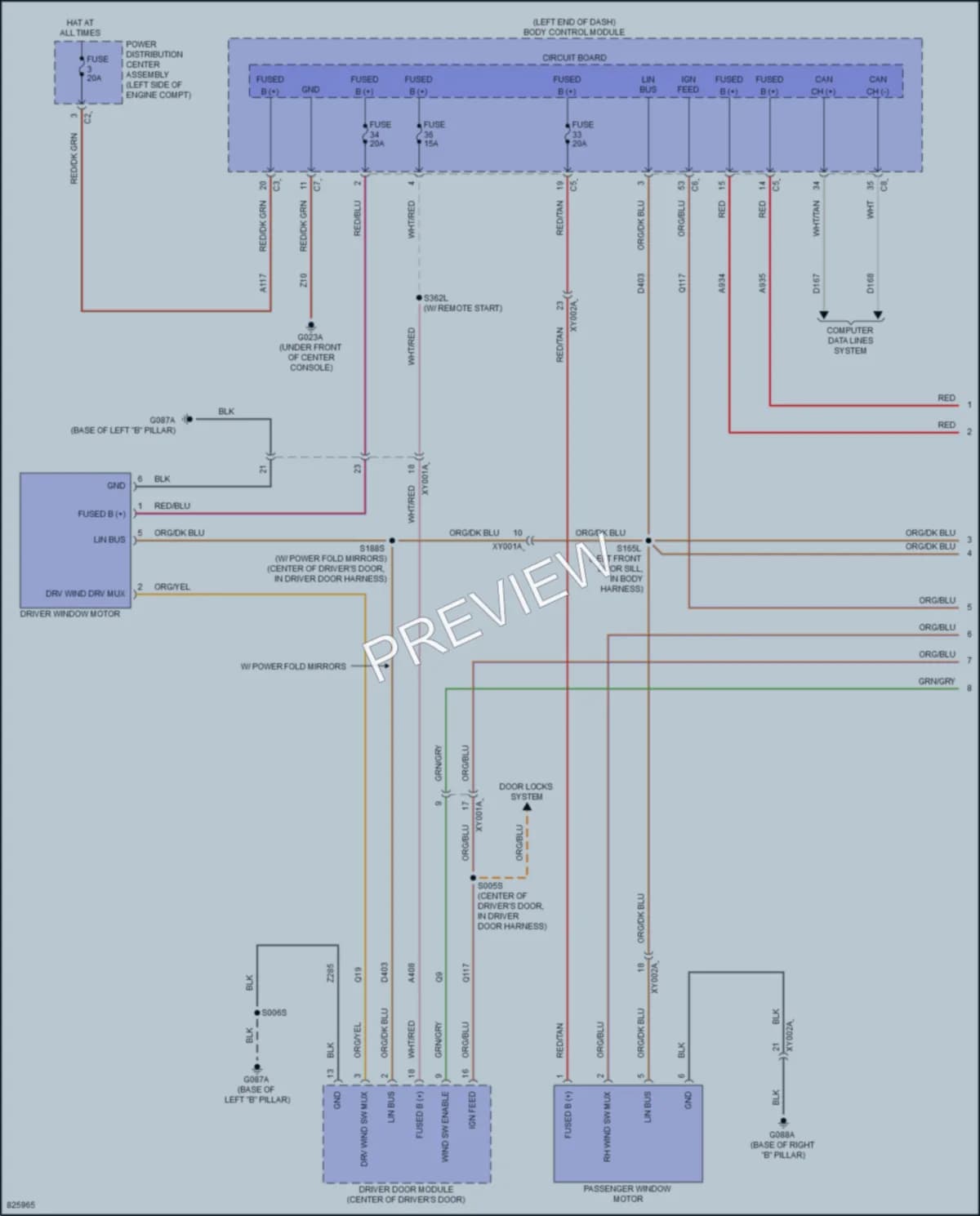2023 Dodge HornetPlugIn Power Windows wiring diagram preview