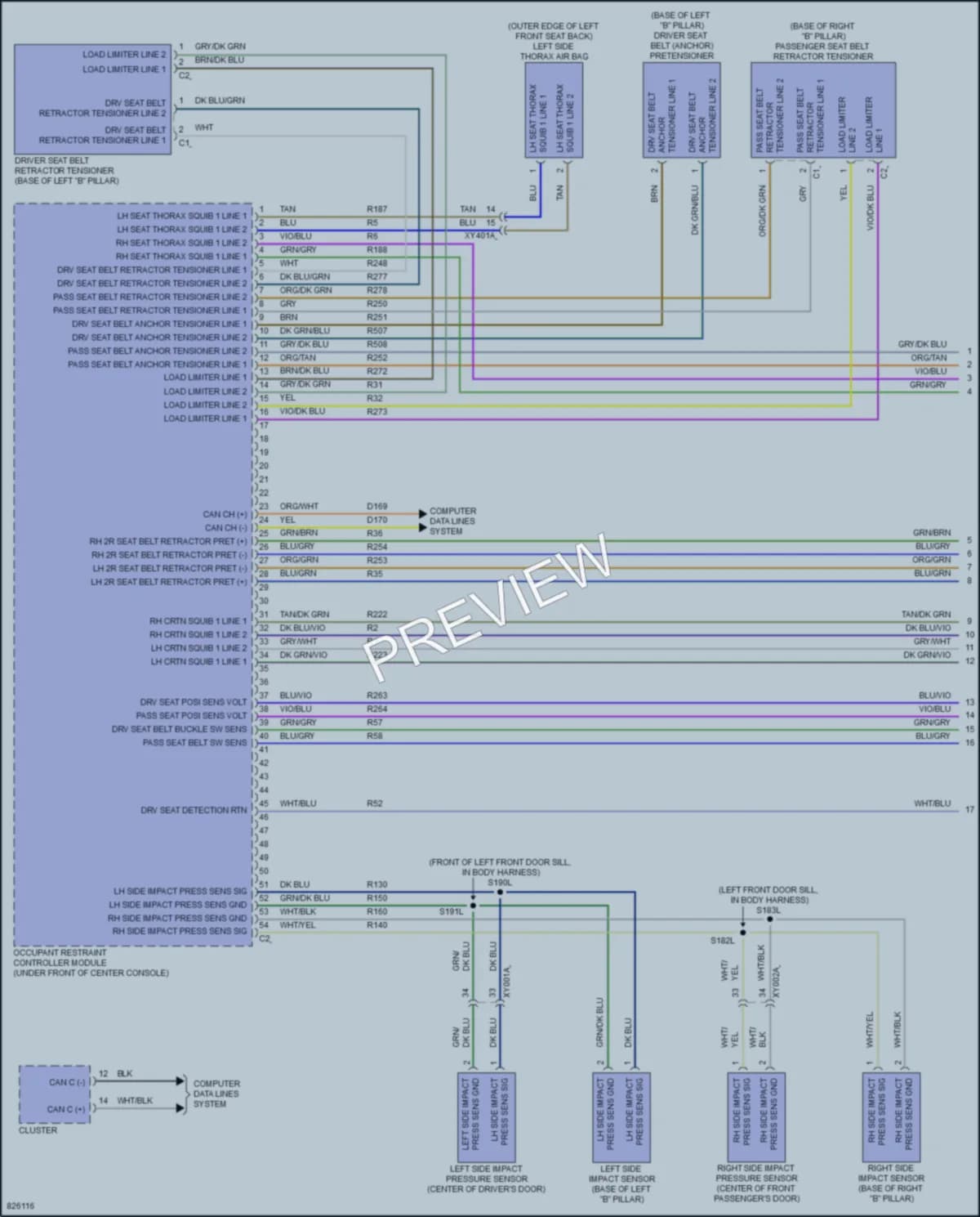 2023 Dodge HornetPlugIn Supplemental Restraints wiring diagram preview
