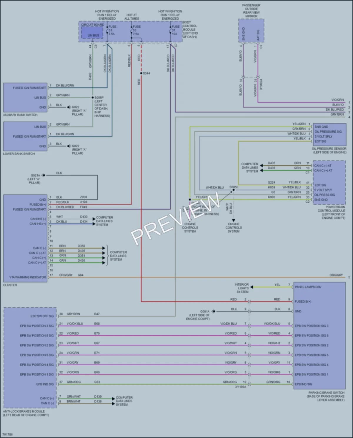 2023 Fiat 500X Instrument Cluster wiring diagram preview