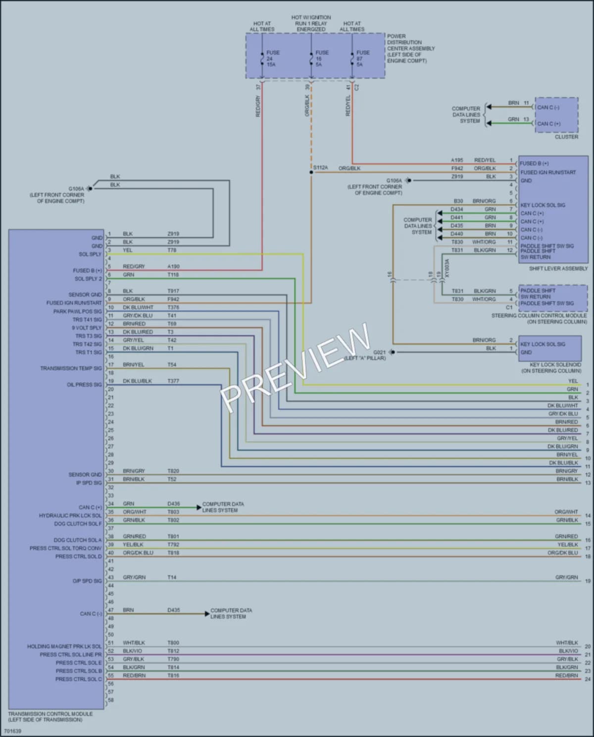 2023 Fiat 500X Transmission wiring diagram preview
