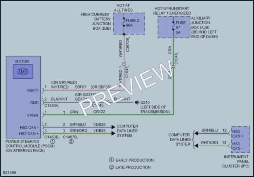 2023 Ford 150Transit Electronic Power Steering wiring diagram preview