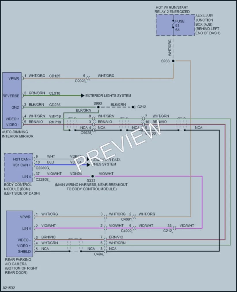 2023 Ford 150Transit Power Mirrors wiring diagram preview