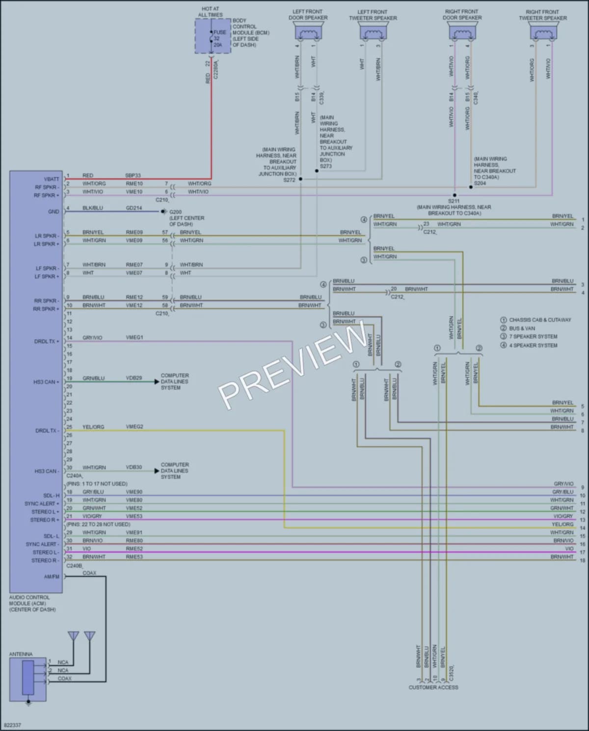 2023 Ford 150Transit Radio wiring diagram preview
