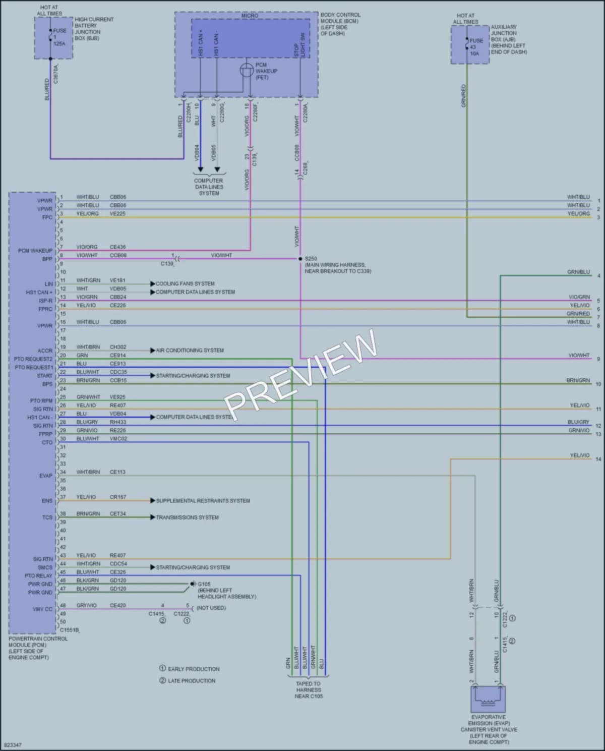 2023 Ford 250Transit Engine Performance wiring diagram preview