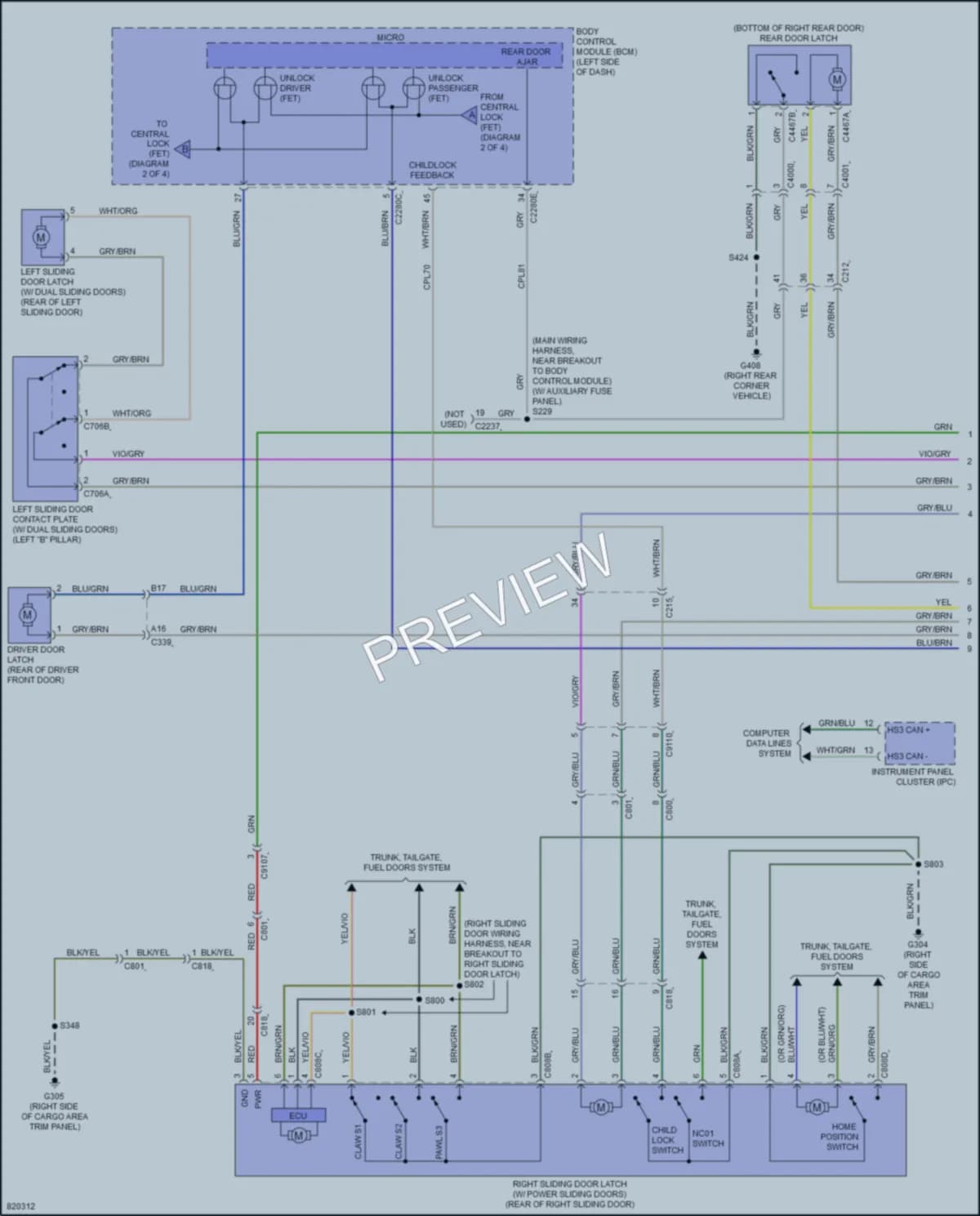 2023 Ford 250Transit Power Door Locks wiring diagram preview