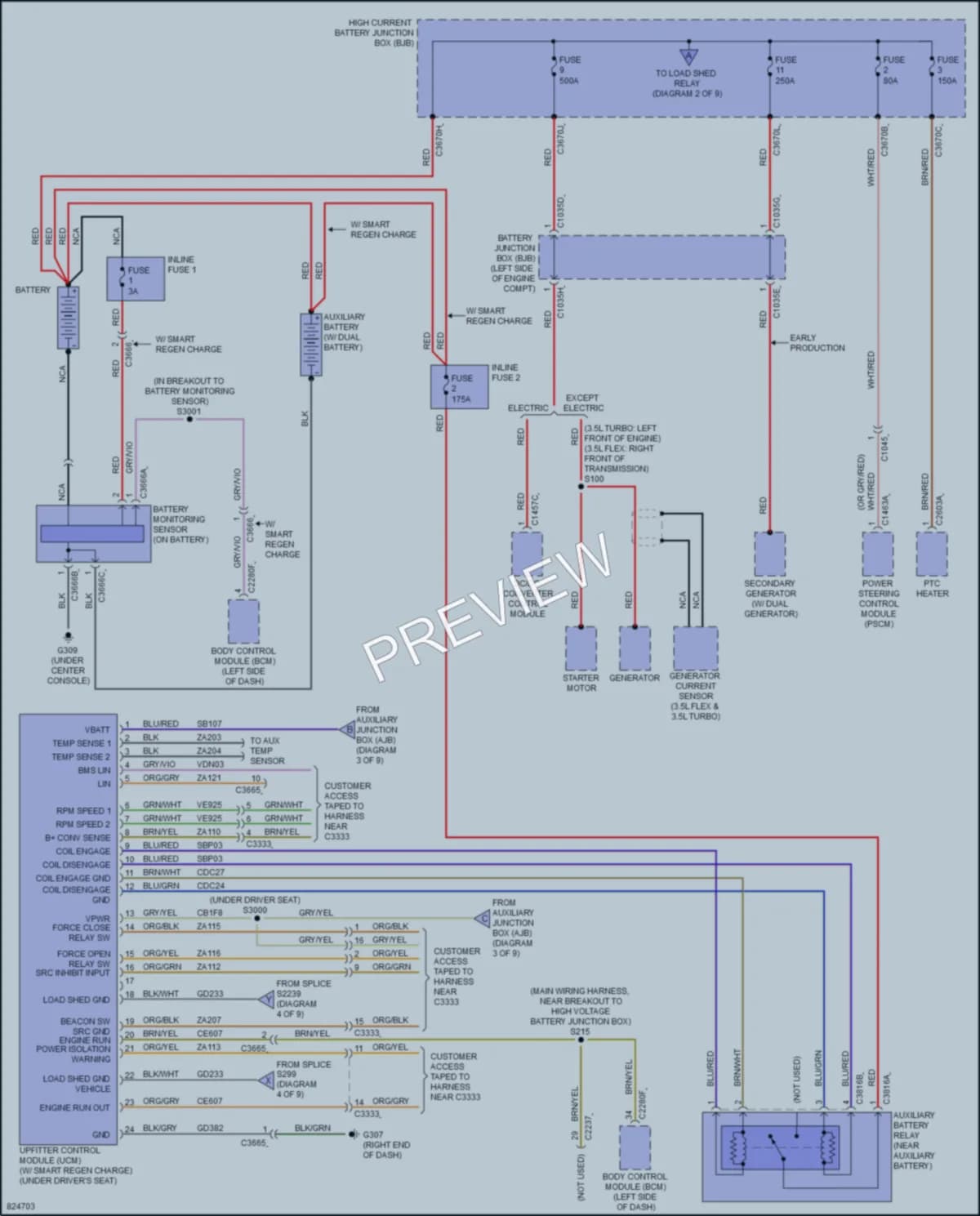 2023 Ford 350HDTransit Power Distribution wiring diagram preview