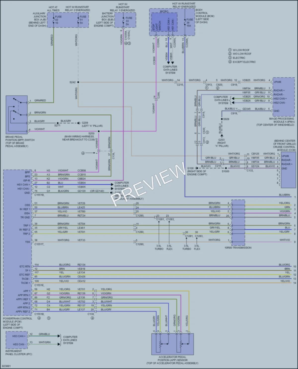 2023 Ford 350Transit Cruise Control wiring diagram preview