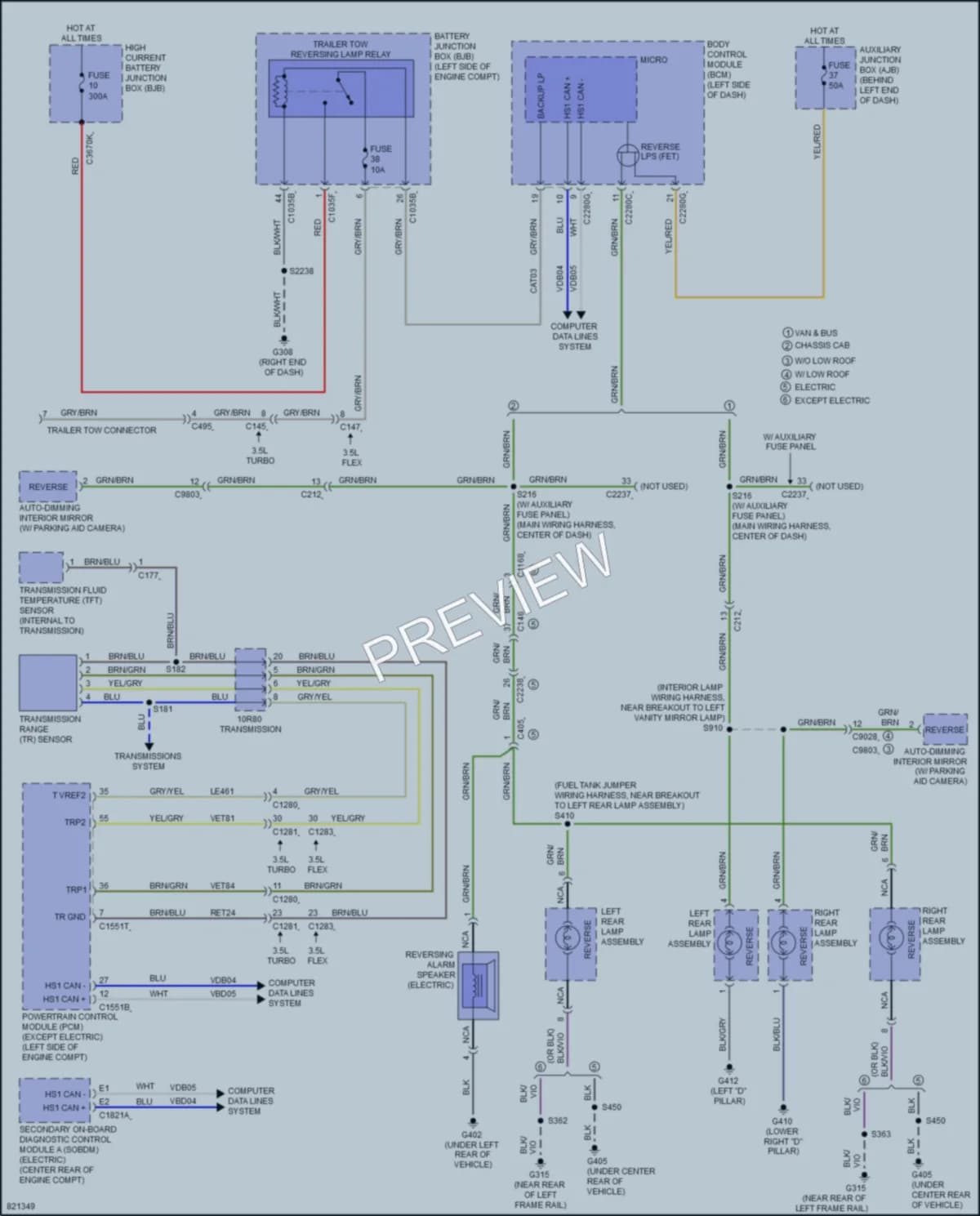 2023 Ford 350Transit Exterior Lights wiring diagram preview