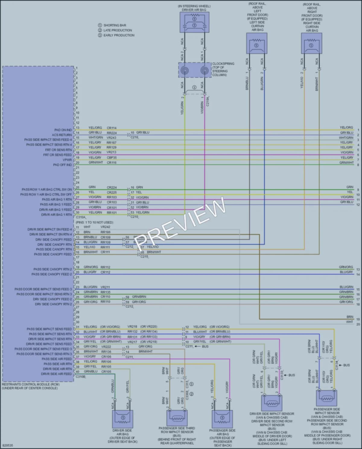 2023 Ford 350Transit Supplemental Restraints wiring diagram preview