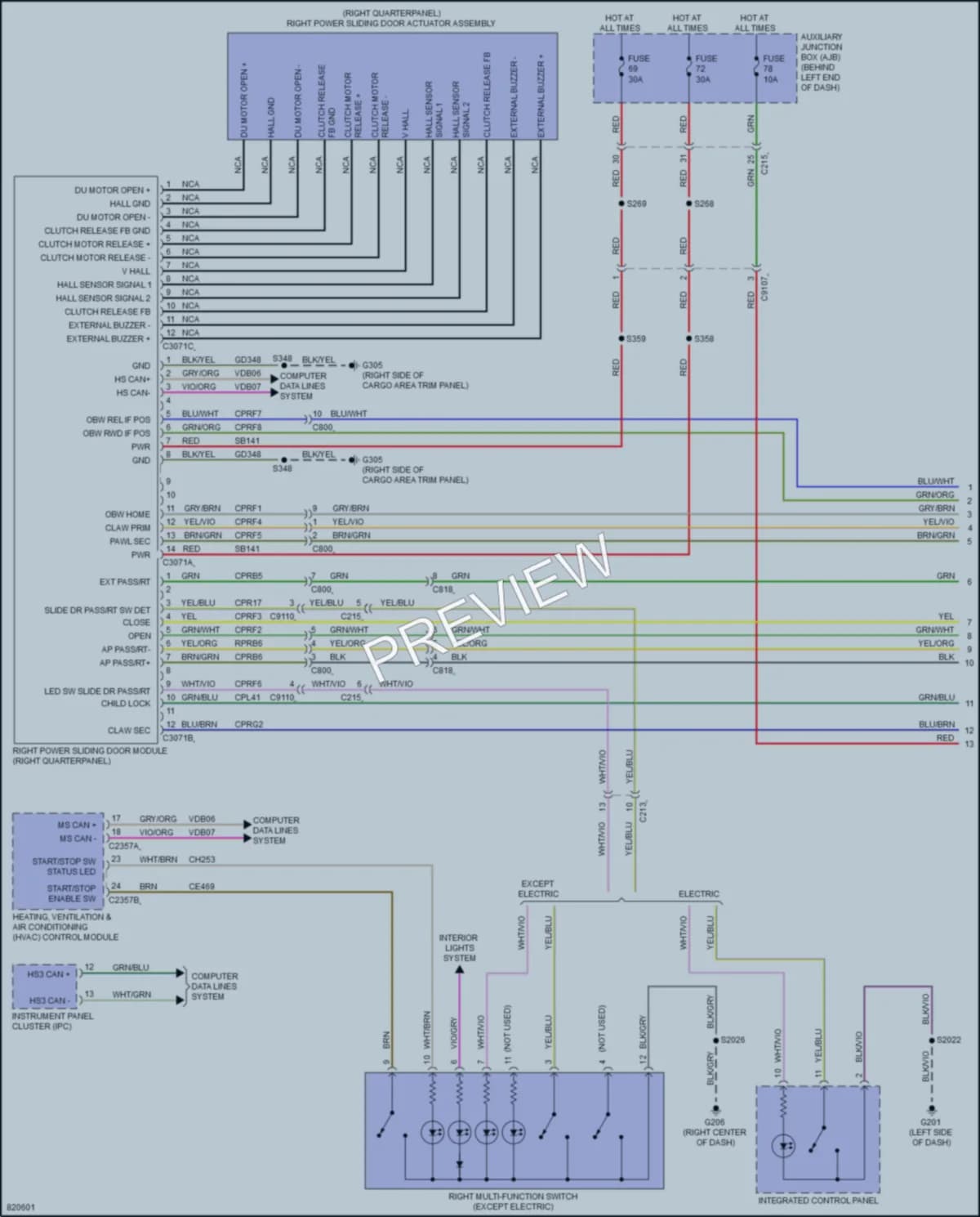 2023 Ford 350Transit Trunk Tailgate Fuel Door wiring diagram preview