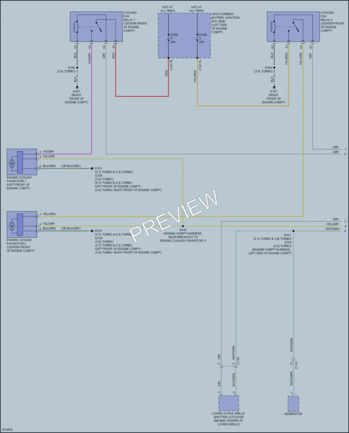 2023 Ford Bronco Cooling Fan wiring diagram preview