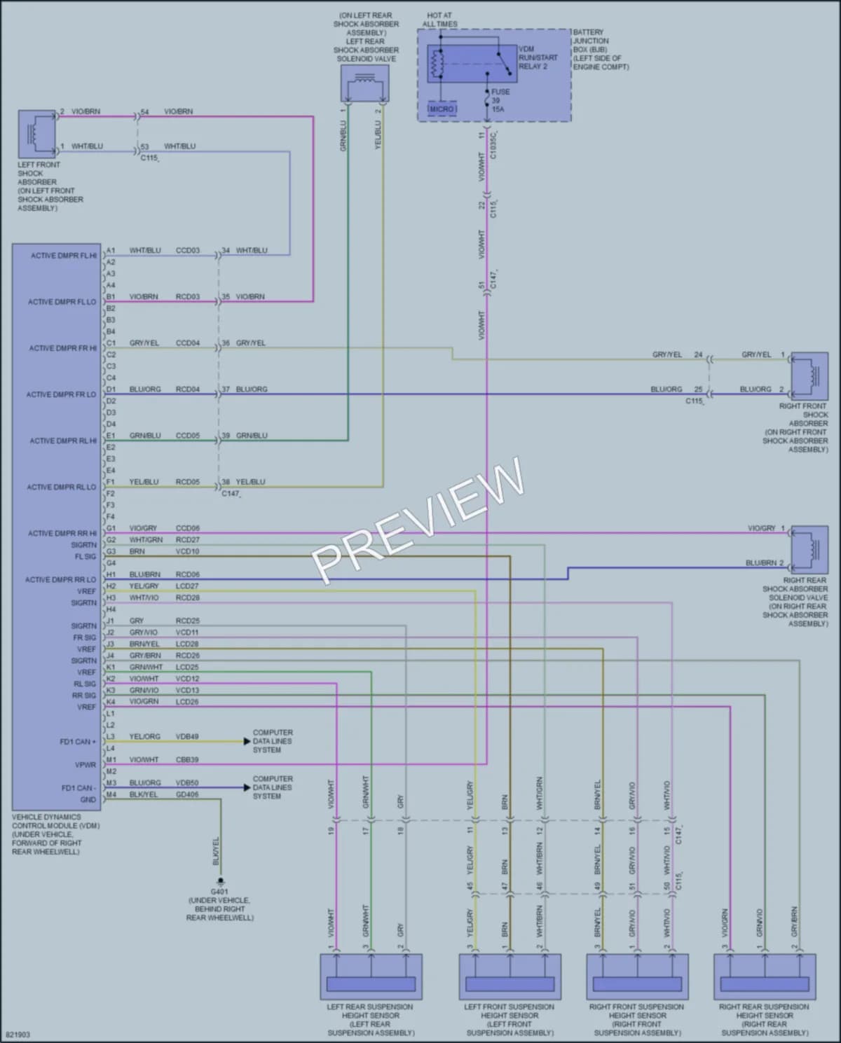 2023 Ford Bronco Electronic Suspension wiring diagram preview