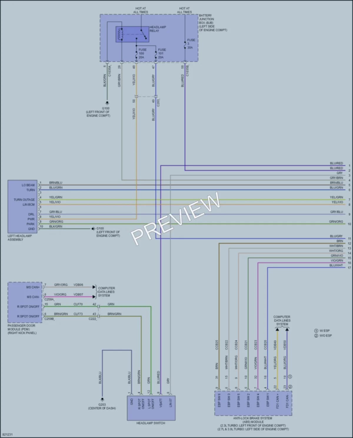 2023 Ford Bronco Headlights wiring diagram preview