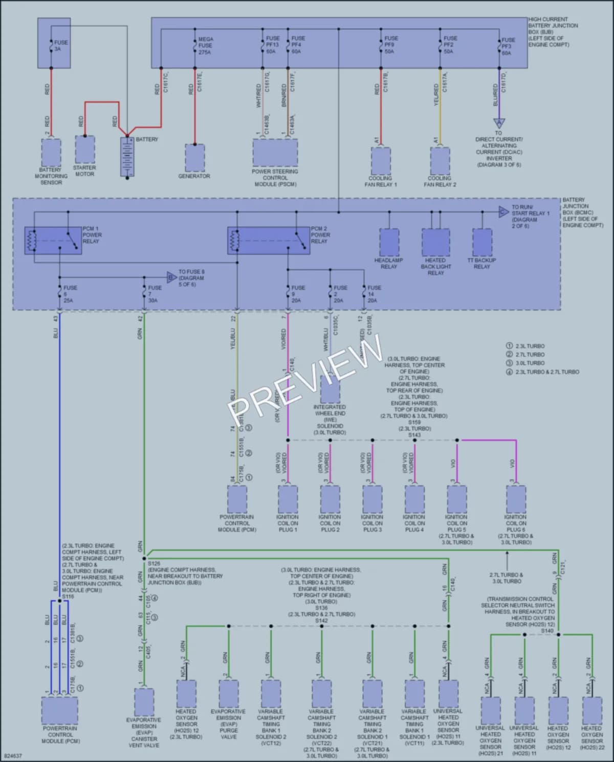 2023 Ford Bronco Power Distribution wiring diagram preview