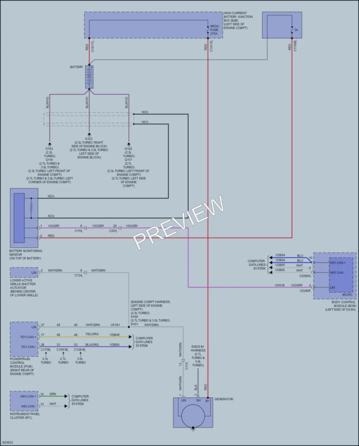 2023 Ford Bronco Starting Charging wiring diagram preview