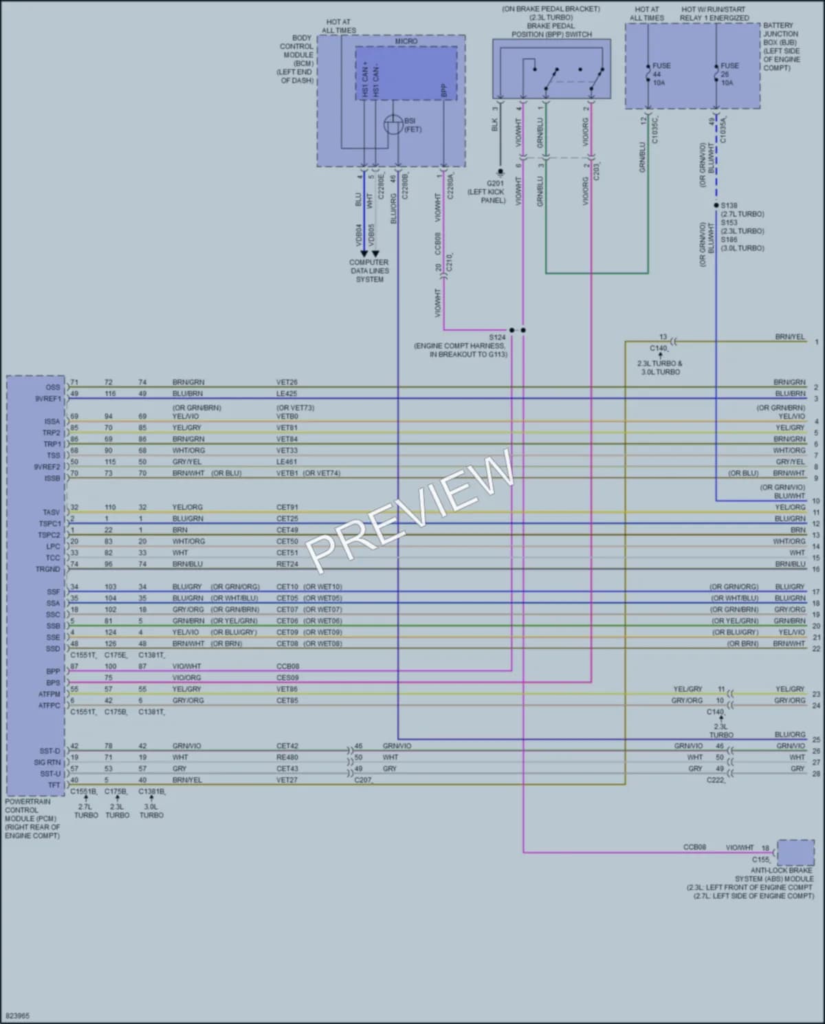 2023 Ford Bronco Transmission wiring diagram preview