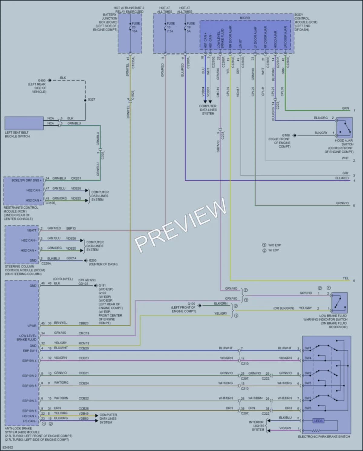 2023 Ford Bronco Warning Systems wiring diagram preview