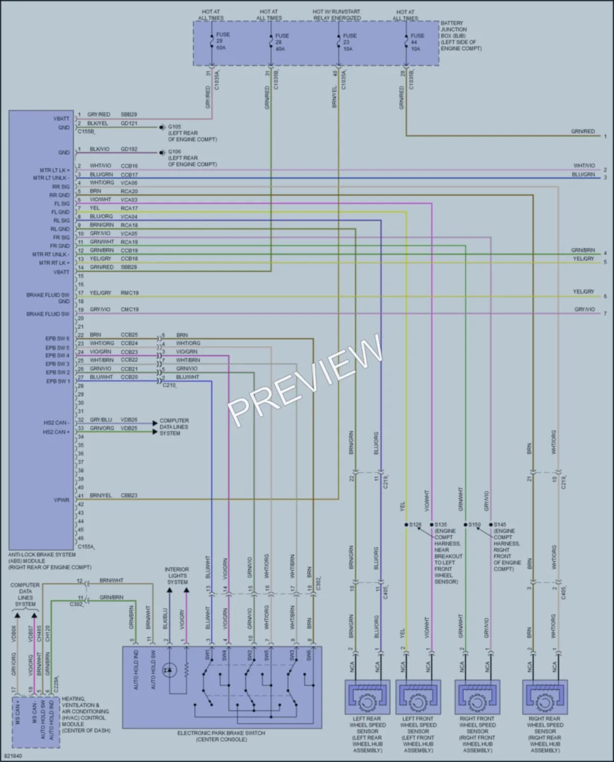 2023 Ford BroncoSport Anti Lock Brakes wiring diagram preview