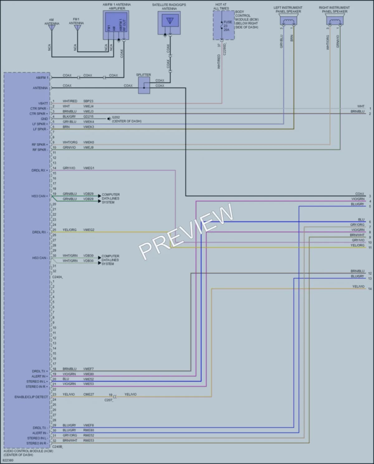 2023 Ford BroncoSport Radio wiring diagram preview