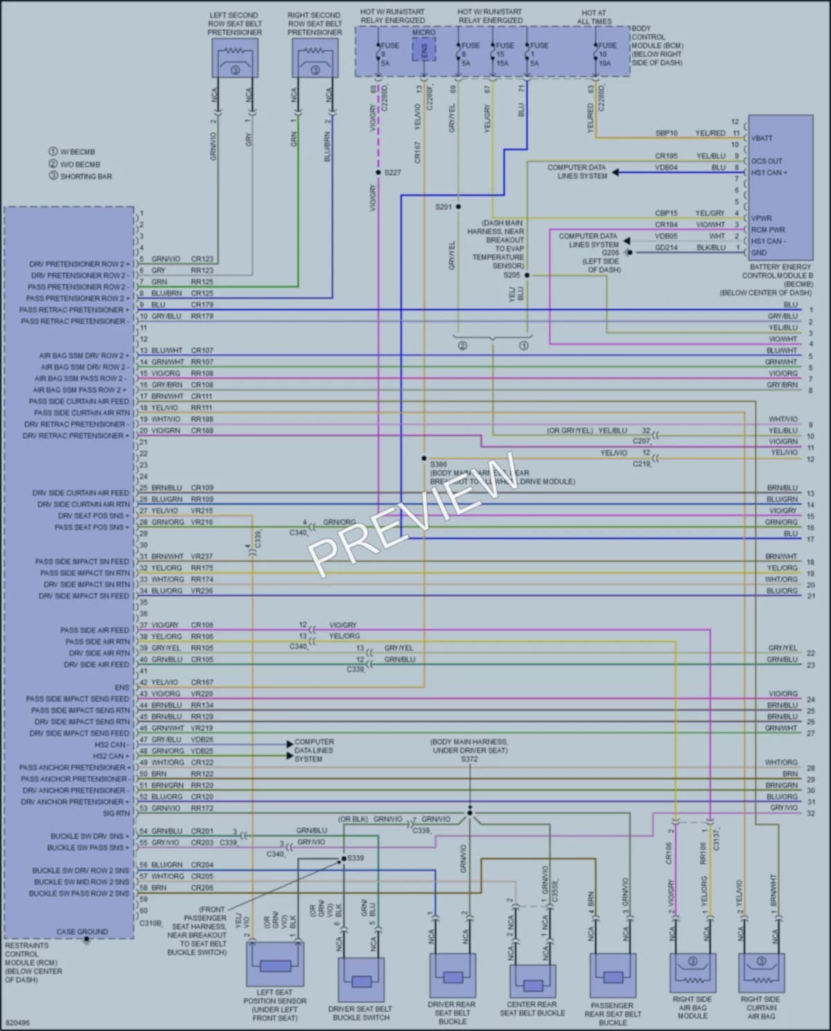 2023 Ford BroncoSport Supplemental Restraints wiring diagram preview