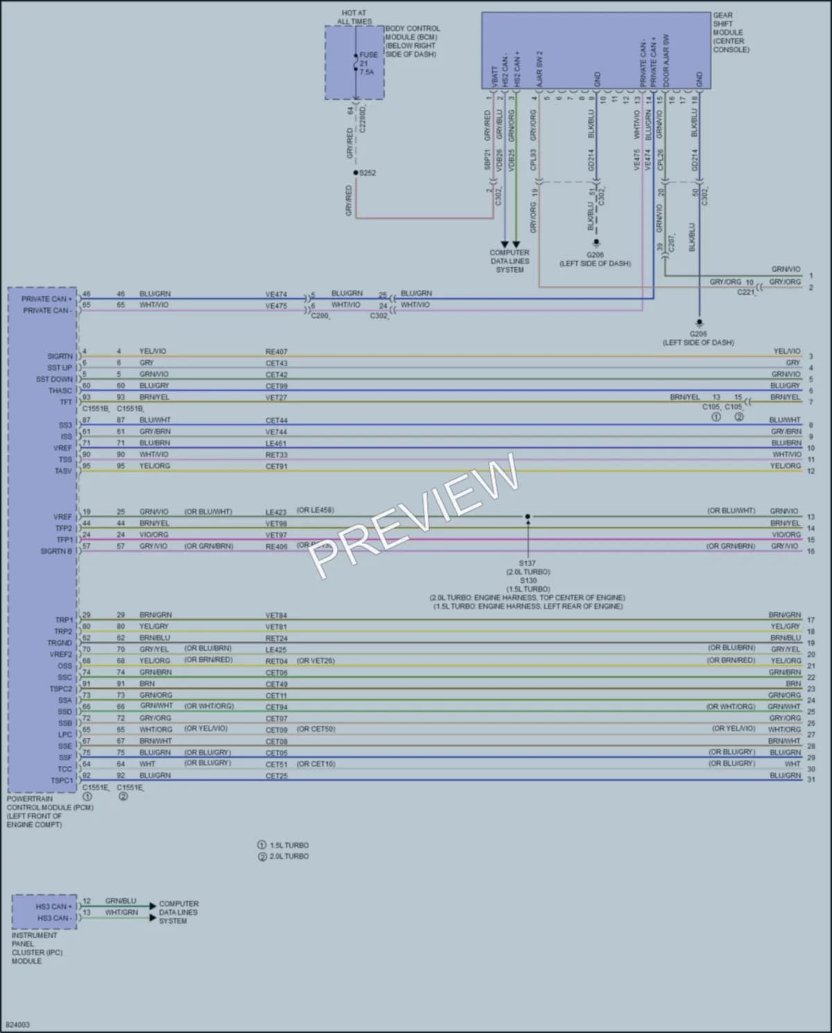 2023 Ford BroncoSport Transmission wiring diagram preview