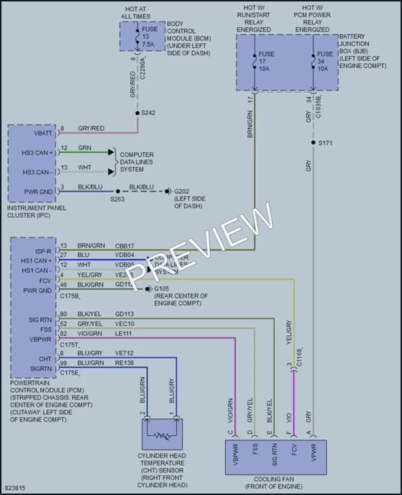 2023 Ford E350Econoline Cooling Fan wiring diagram preview