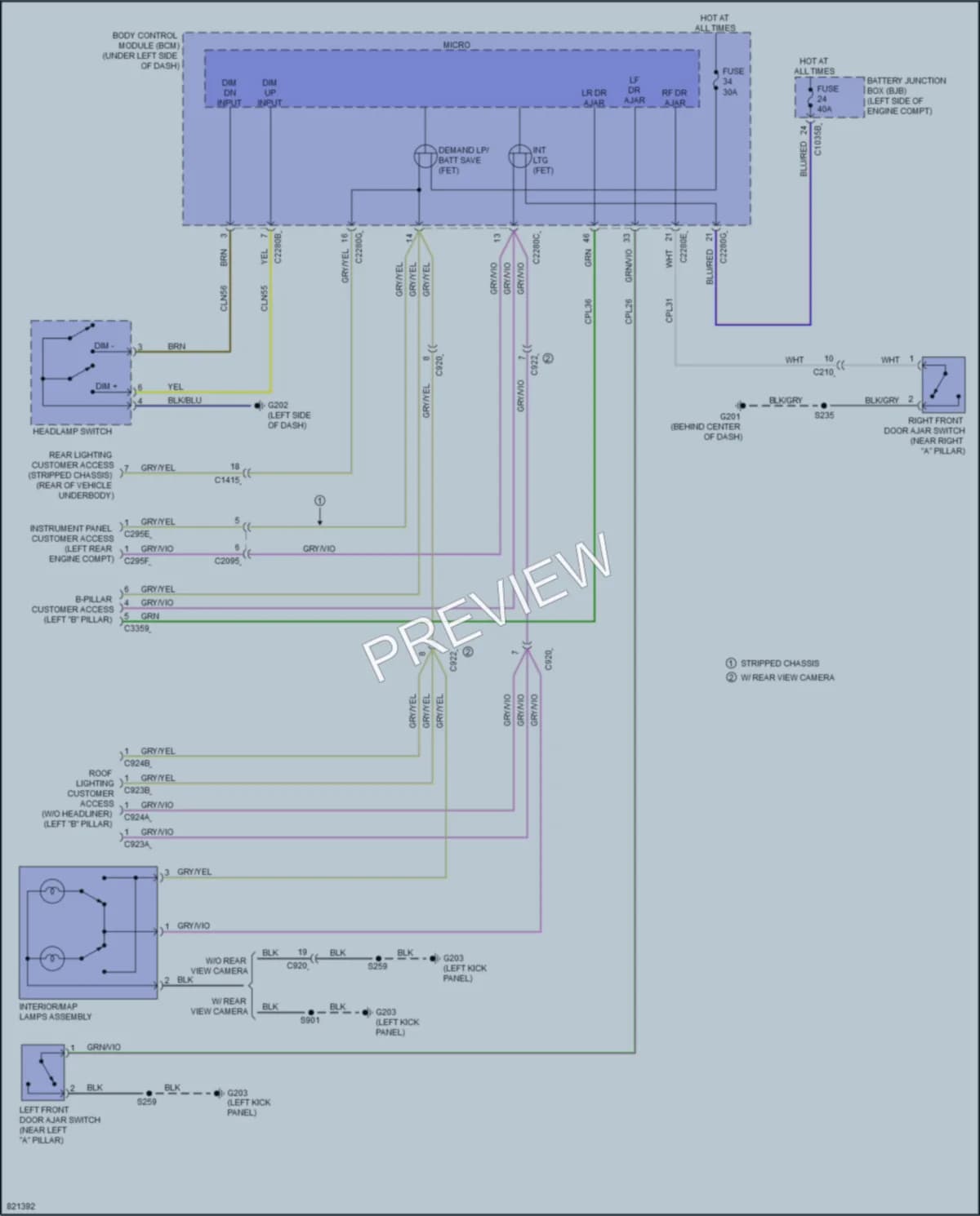 2023 Ford E350Econoline Interior Lights wiring diagram preview