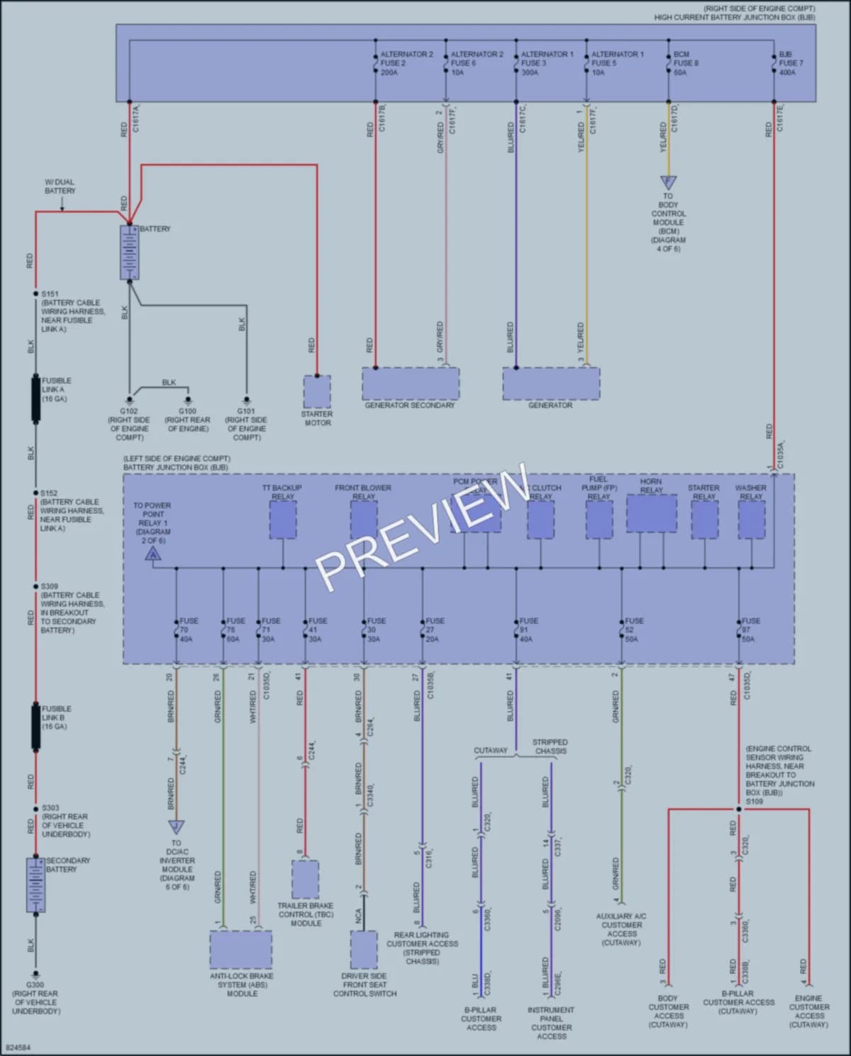 2023 Ford E350Econoline Power Distribution wiring diagram preview