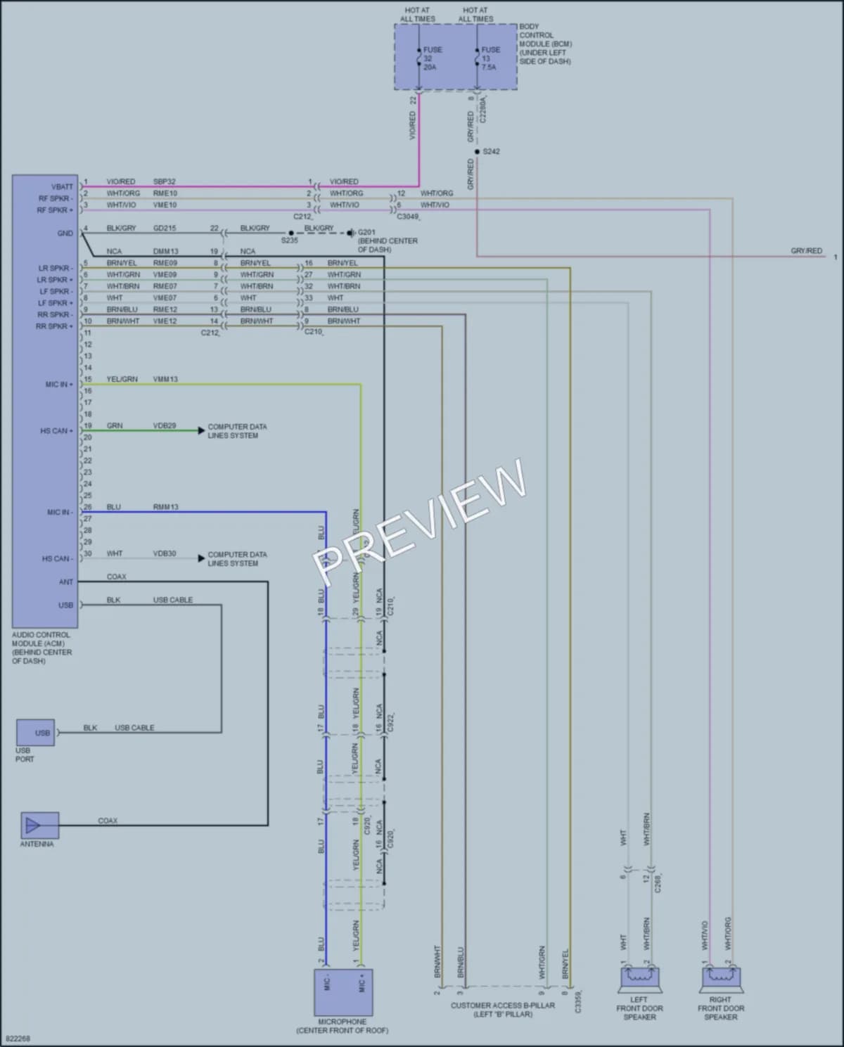 2023 Ford E350Econoline Radio wiring diagram preview