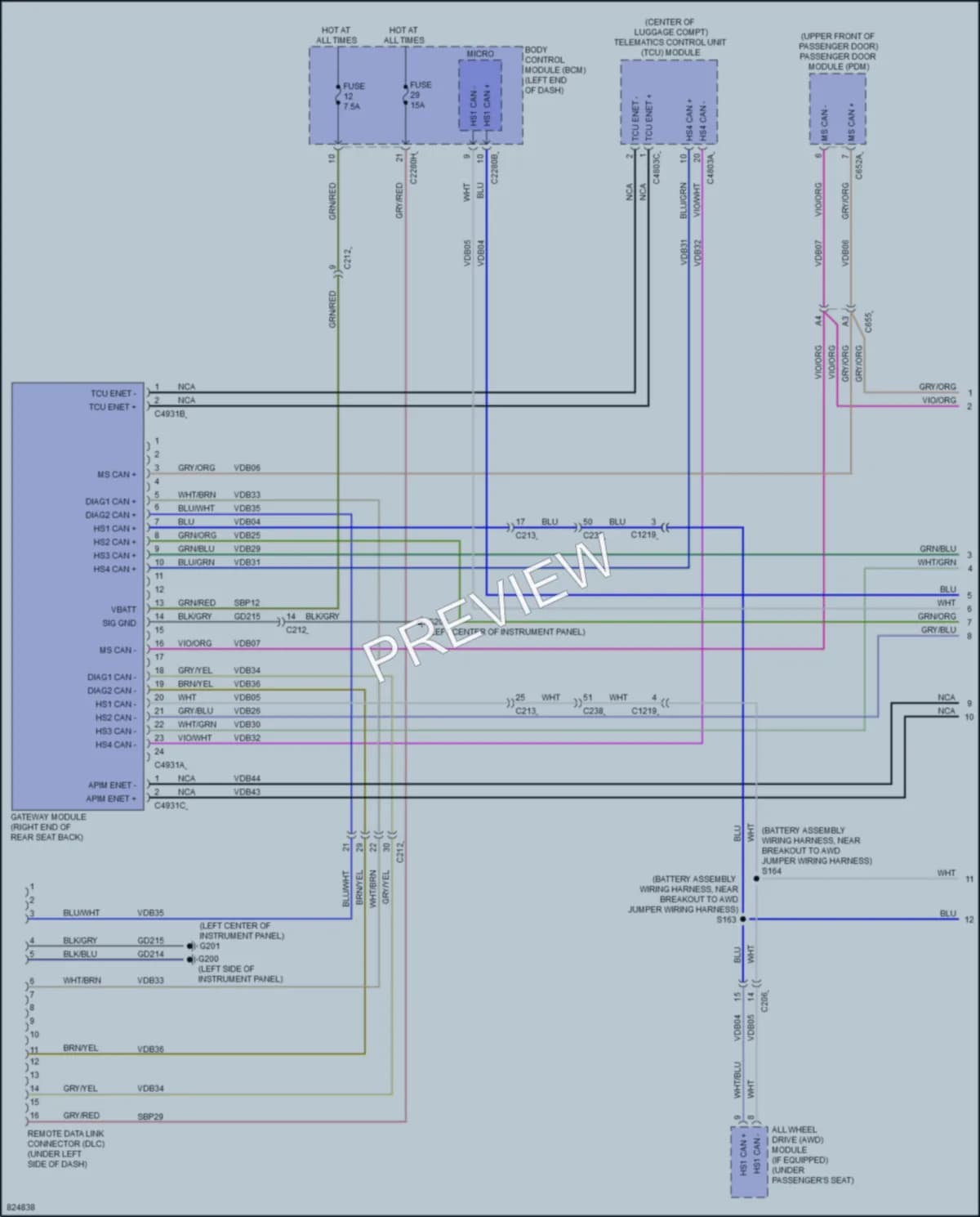 2023 Ford Edge Computer Data Lines wiring diagram preview
