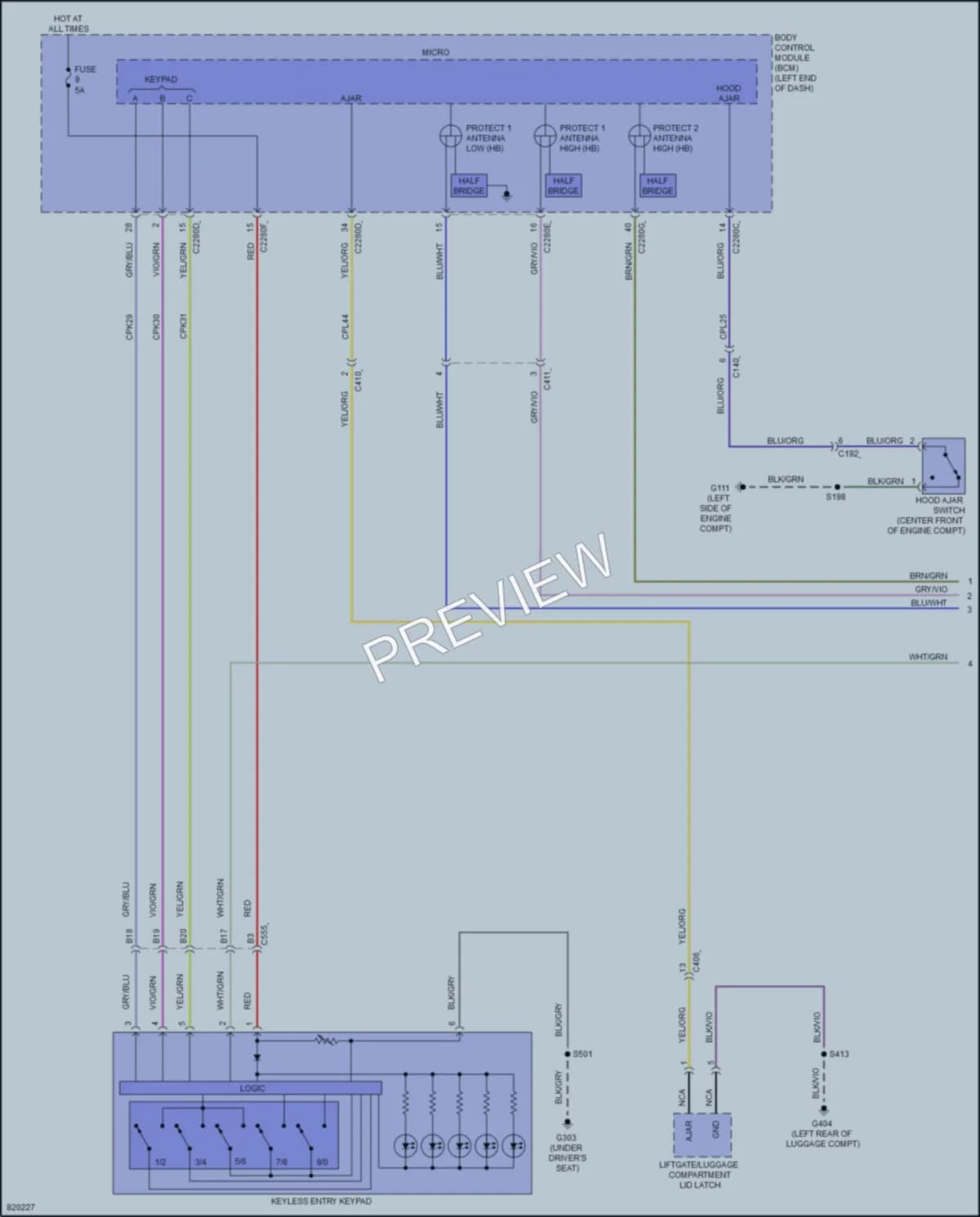 2023 Ford Edge Power Door Locks wiring diagram preview