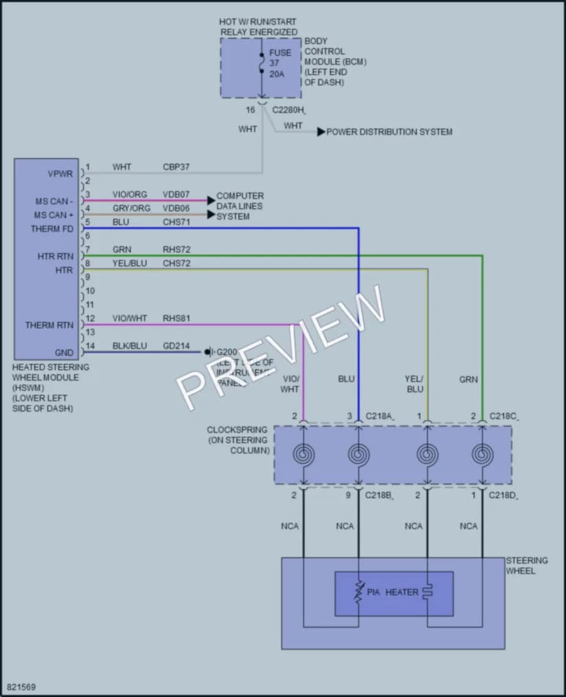 2023 Ford Edge Power Seats wiring diagram preview