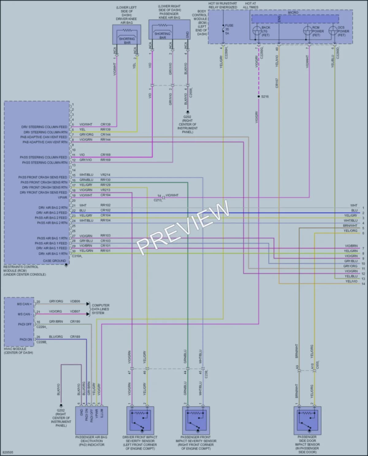 2023 Ford Edge Supplemental Restraints wiring diagram preview