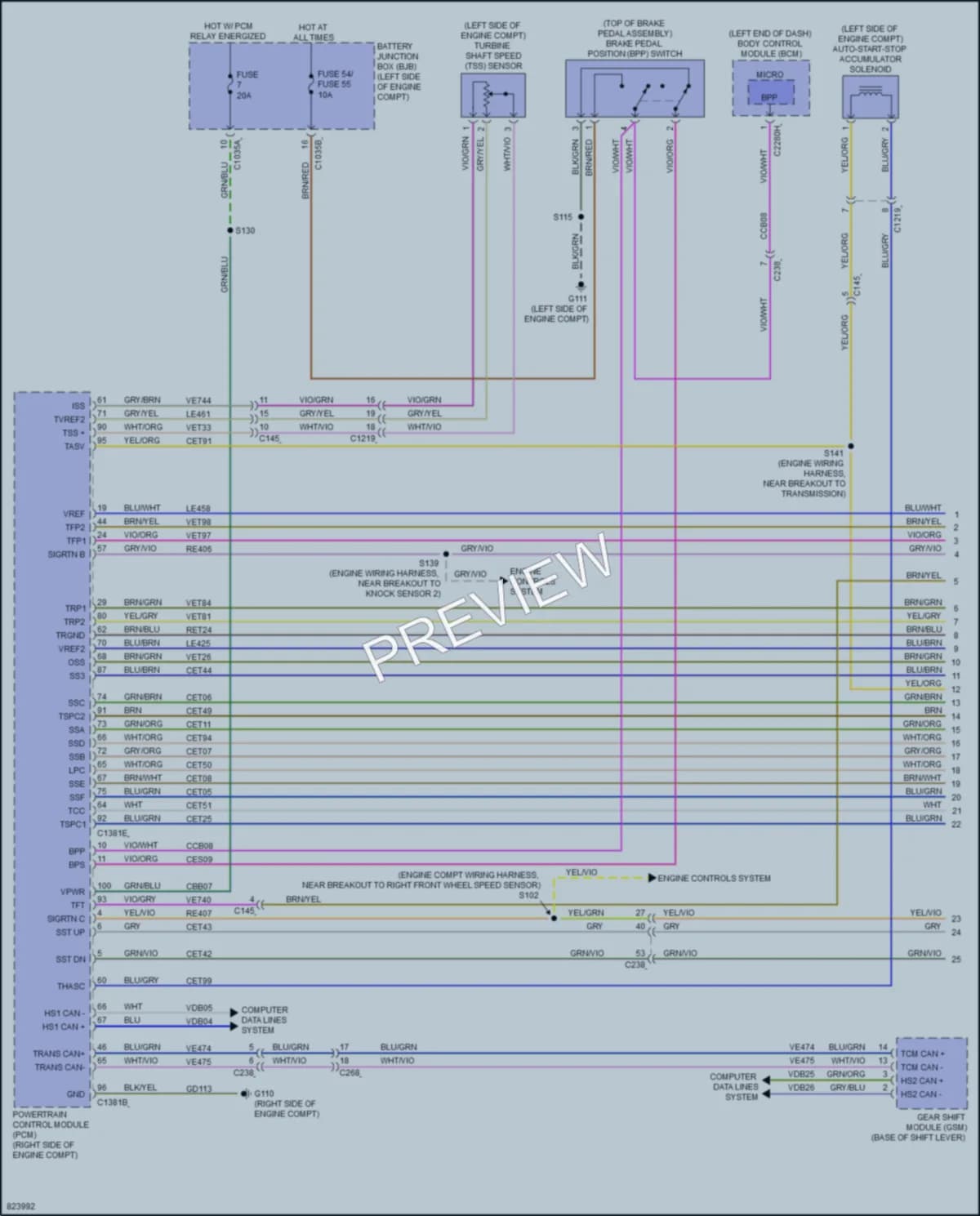 2023 Ford Edge Transmission wiring diagram preview