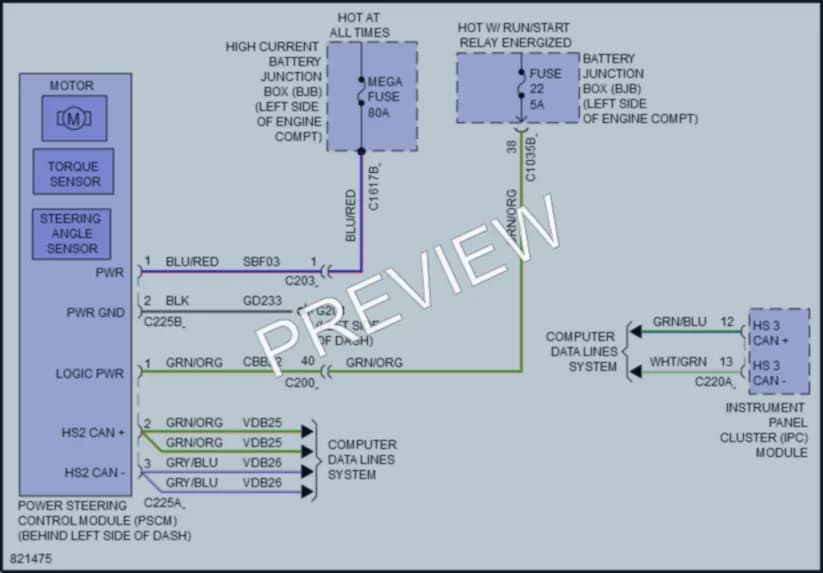 2023 Ford Escape Electronic Power Steering wiring diagram preview