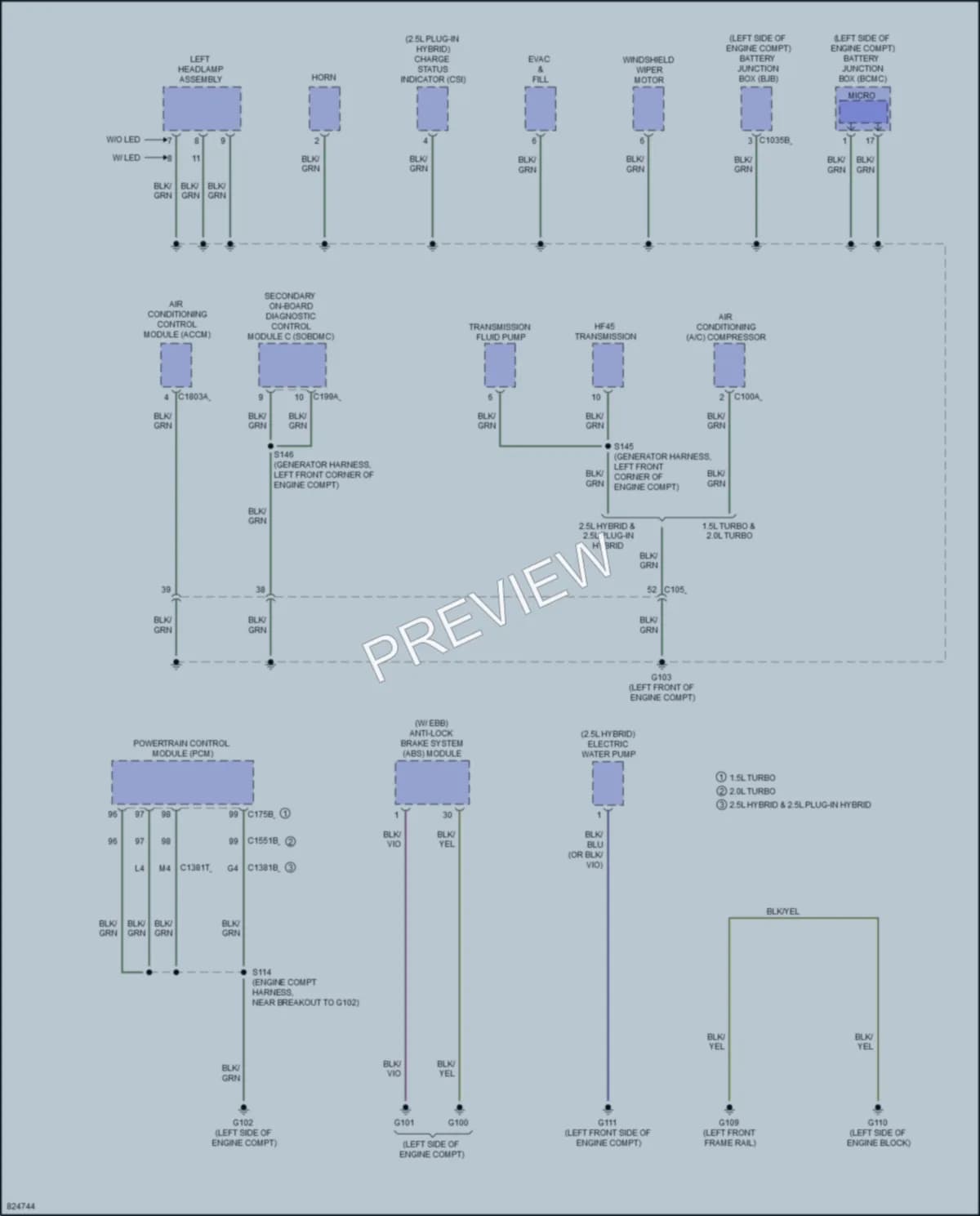 2023 Ford Escape Ground Distribution wiring diagram preview