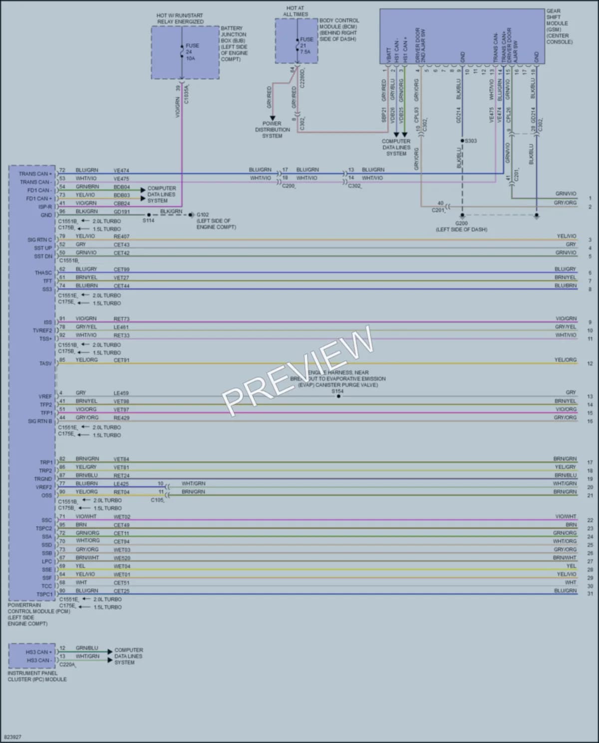 2023 Ford Escape Transmission wiring diagram preview