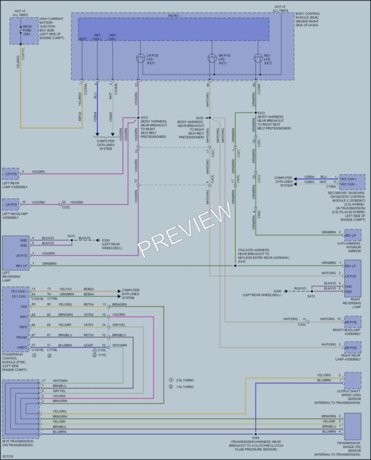 2023 Ford EscapeHybrid Exterior Lights wiring diagram preview