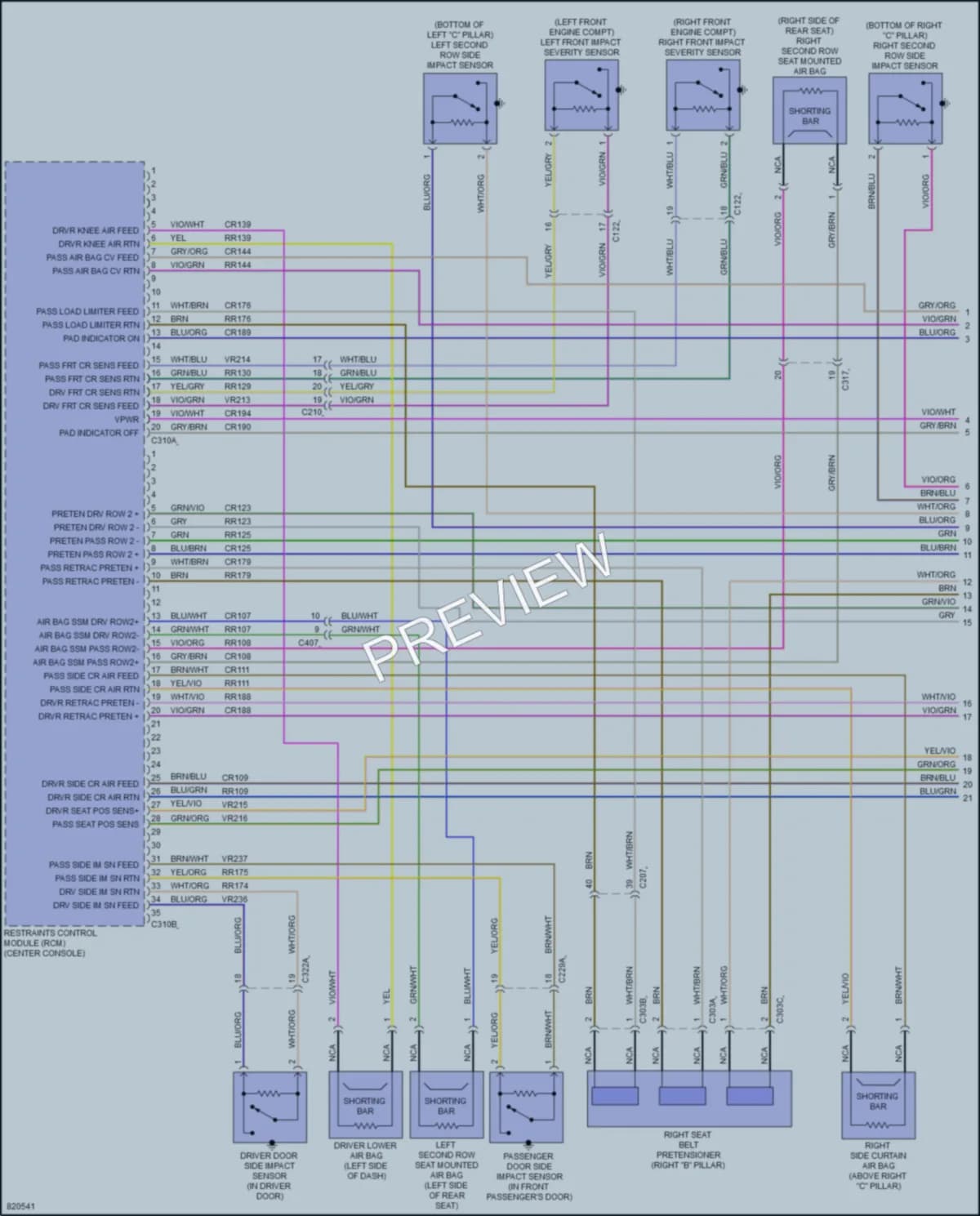 2023 Ford EscapePlugIn Supplemental Restraints wiring diagram preview