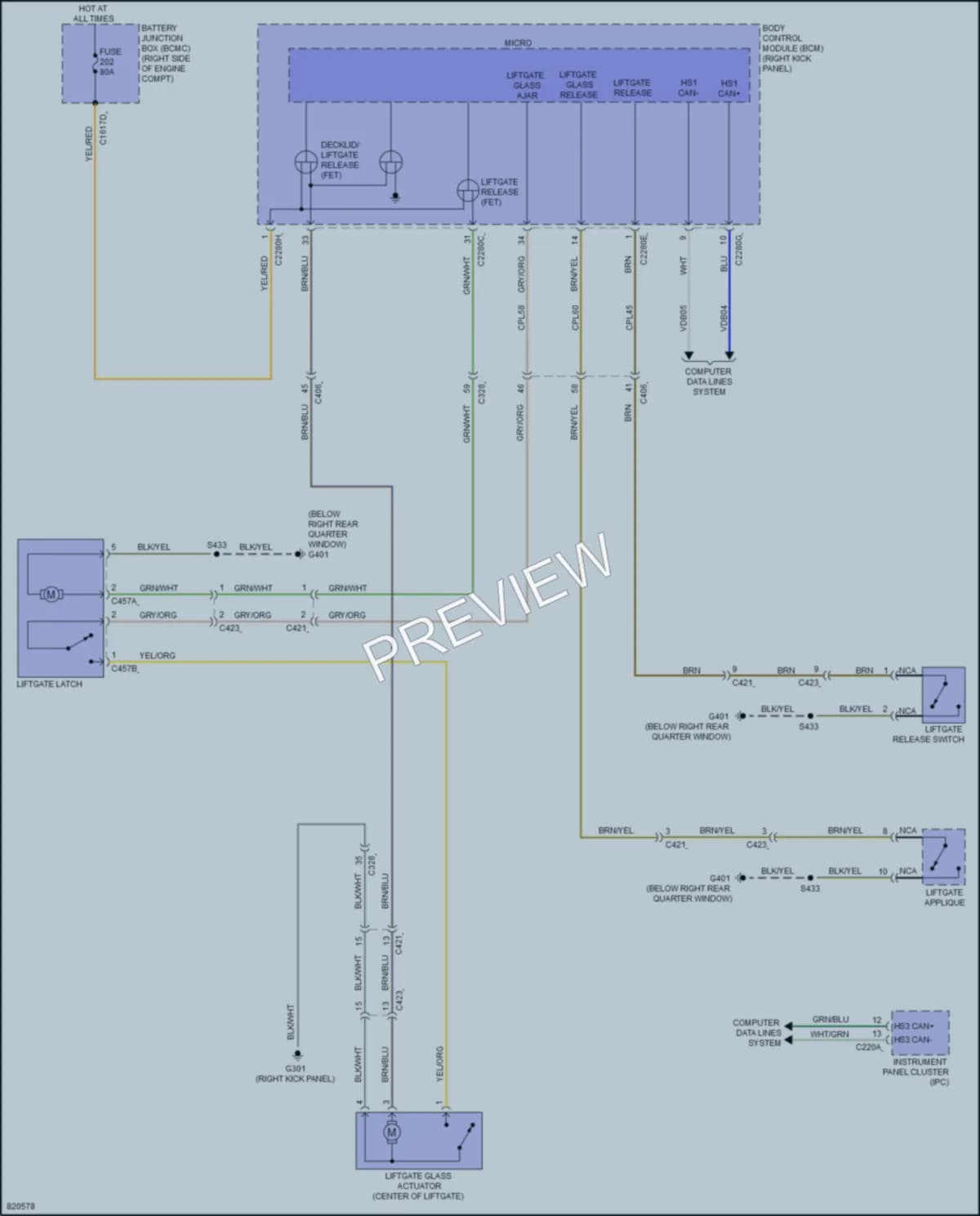 2023 Ford Expedition Trunk Tailgate Fuel Door wiring diagram preview