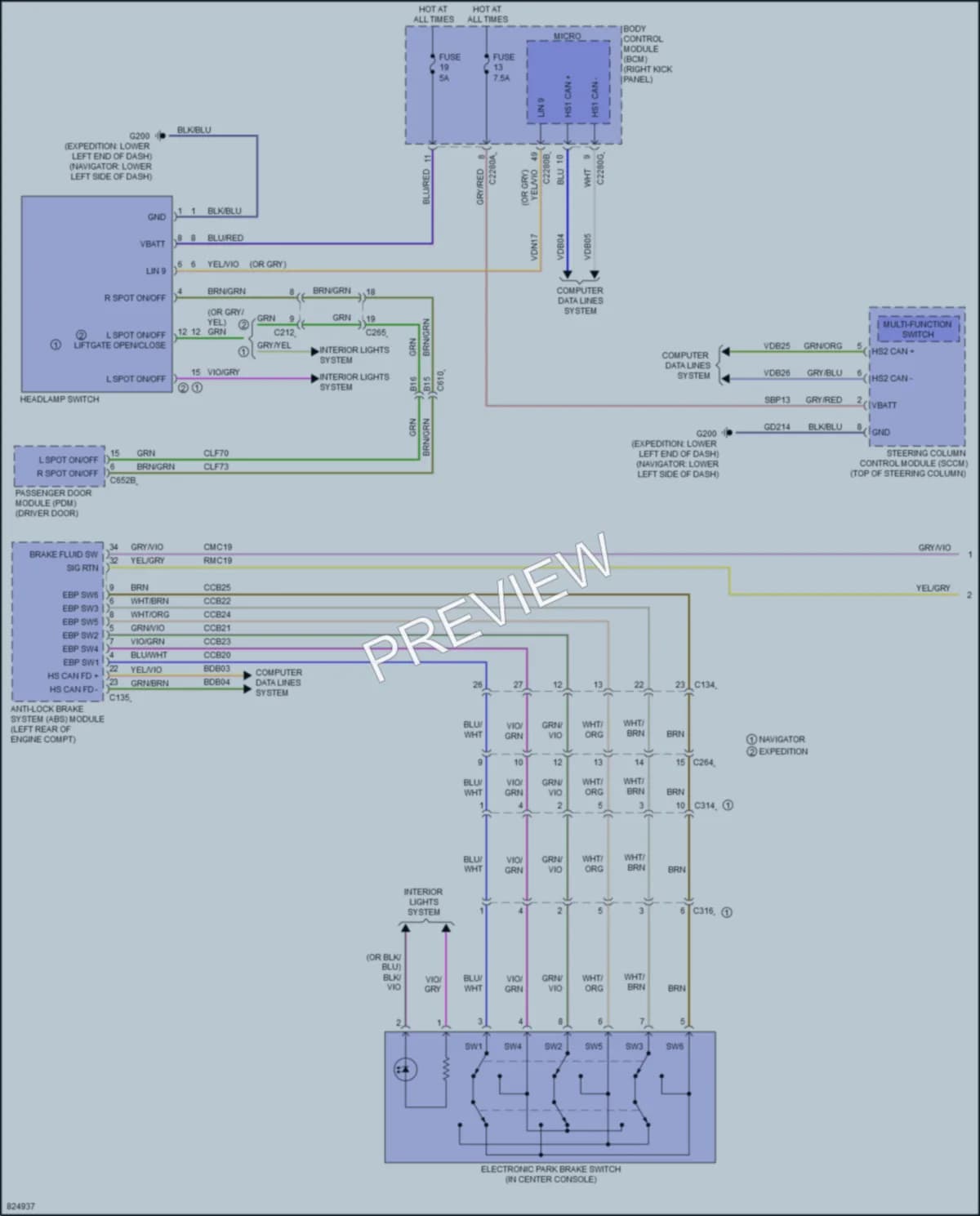 2023 Ford Expedition Warning Systems wiring diagram preview