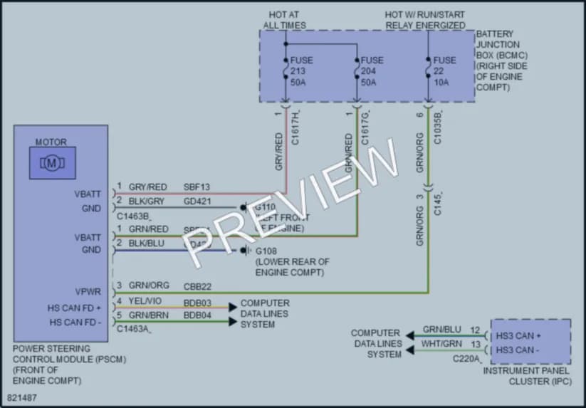 2023 Ford ExpeditionMAX Electronic Power Steering wiring diagram preview