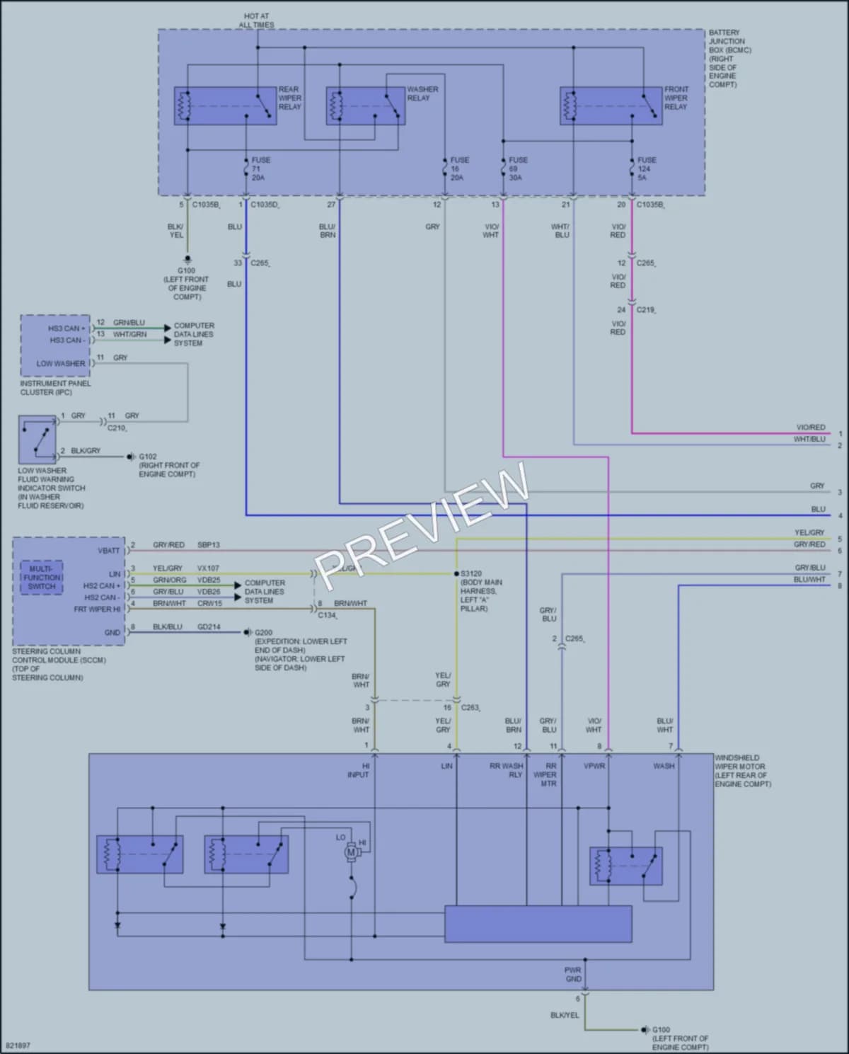2023 Ford ExpeditionMAX Wiper Washer wiring diagram preview