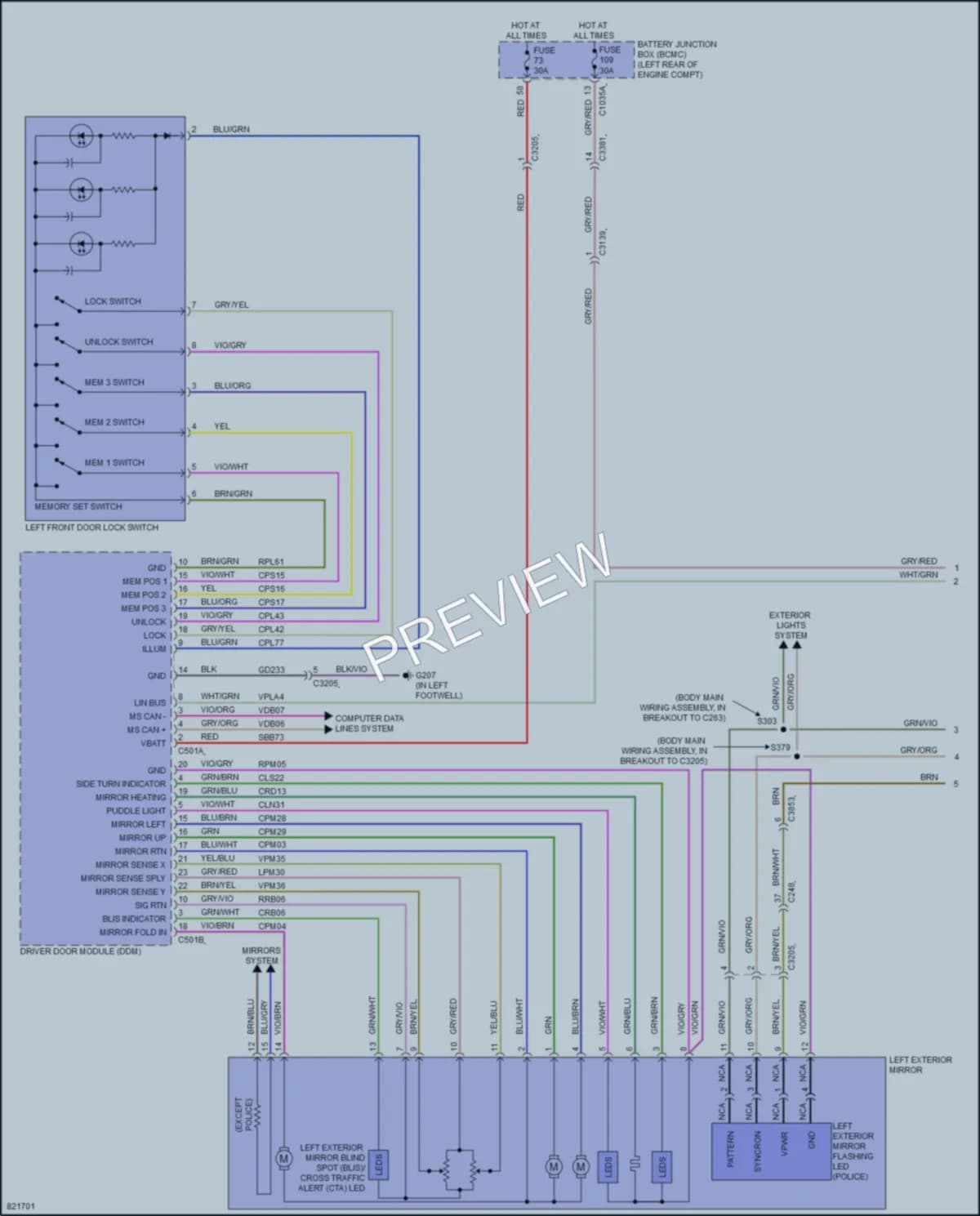 2023 Ford Explorer Memory Systems wiring diagram preview