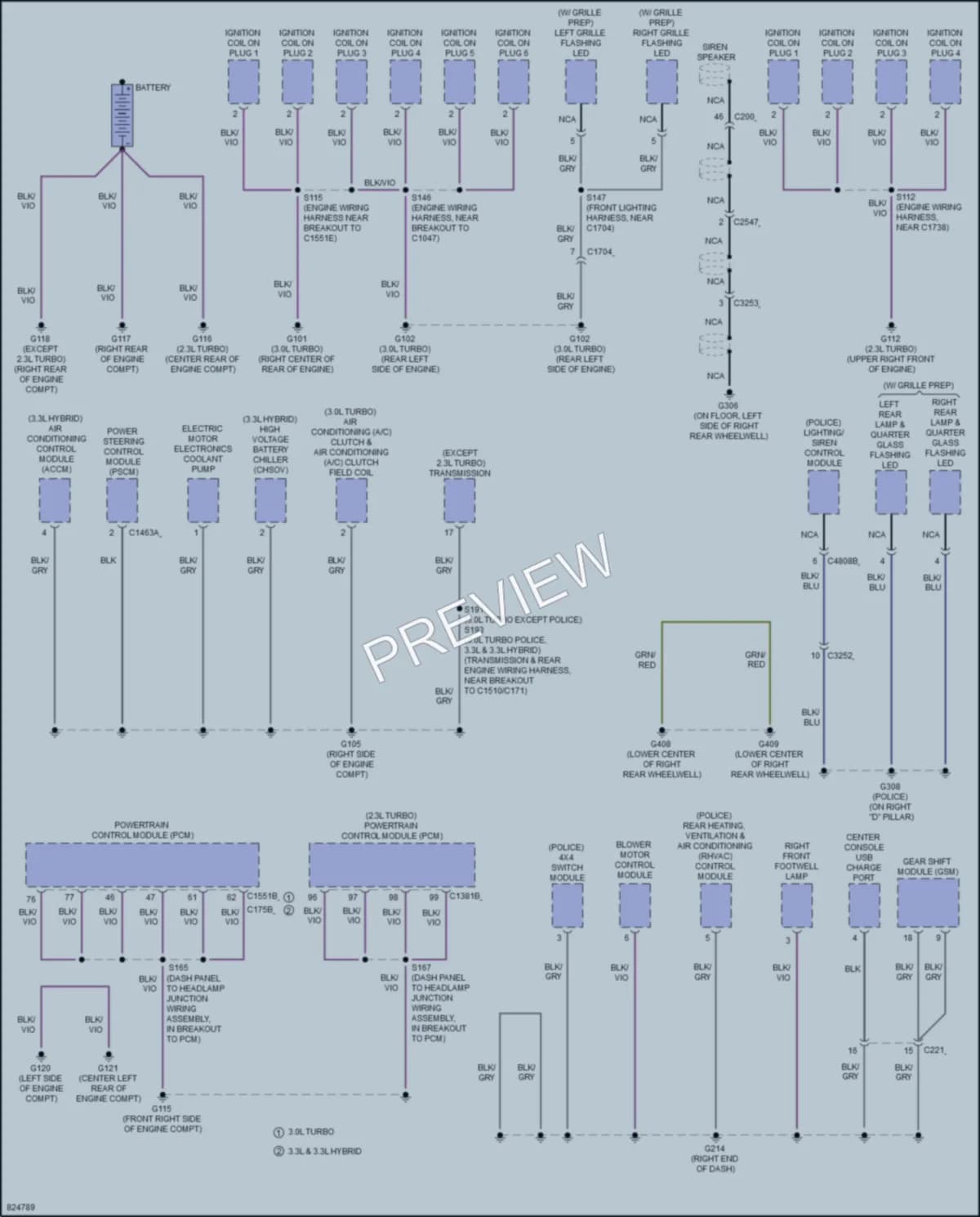 2023 Ford ExplorerHybrid Ground Distribution wiring diagram preview