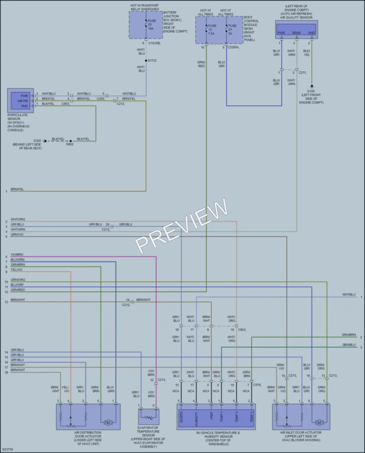 2023 Ford F150 Air Conditioning wiring diagram preview